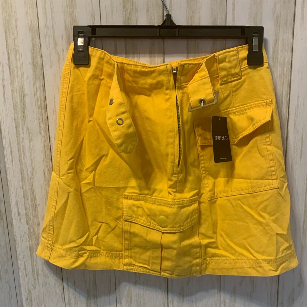 Forever 21 Yellow Jean Skirt